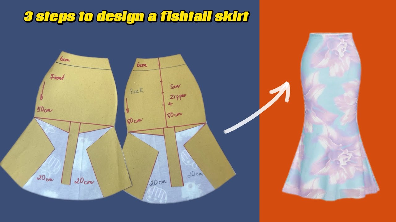 Sewing a fishtail skirt: 3 simple steps.