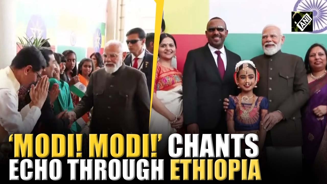 ‘Modi! Modi!’ chants echo through Ethiopia as Indian diaspora welcomes PM Modi