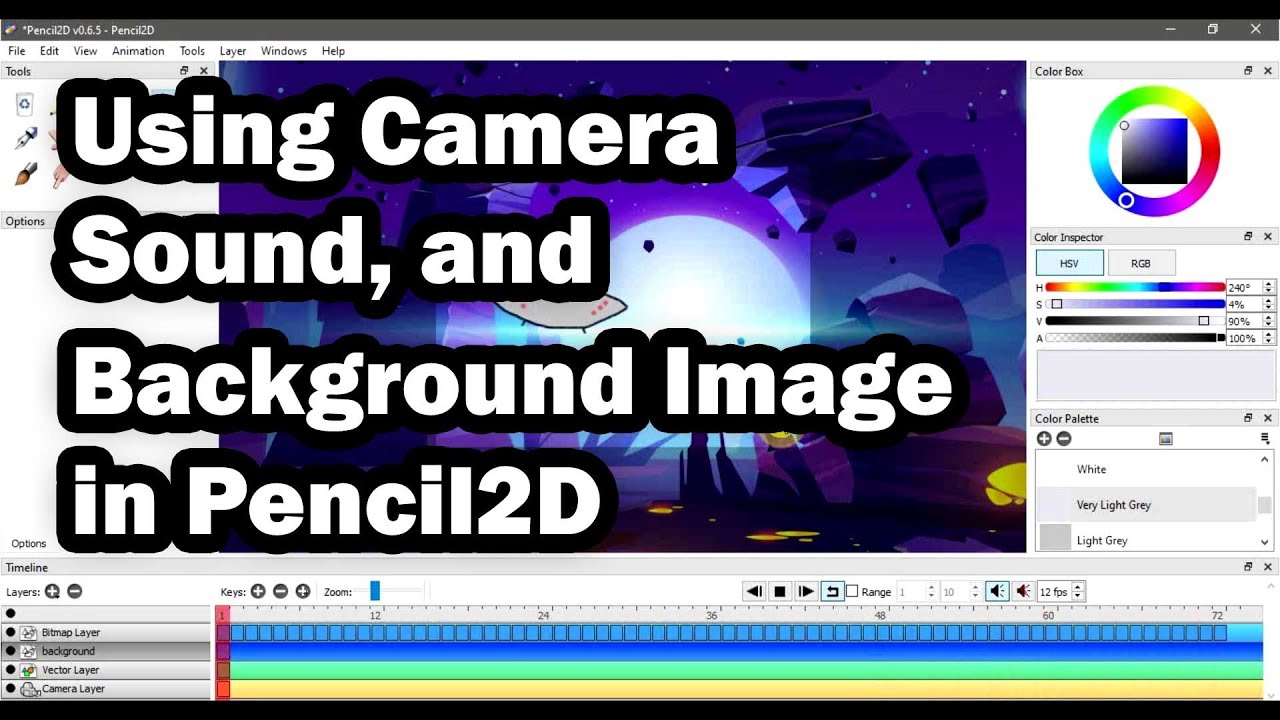 Using Camera, Sound, and Background Image in Pencil2D