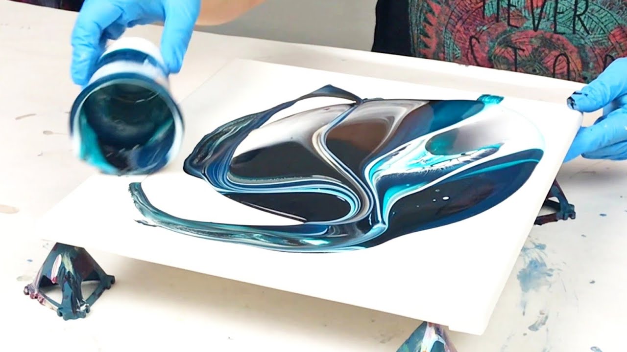 Glow in the Dark Grenade Acrylic Pour