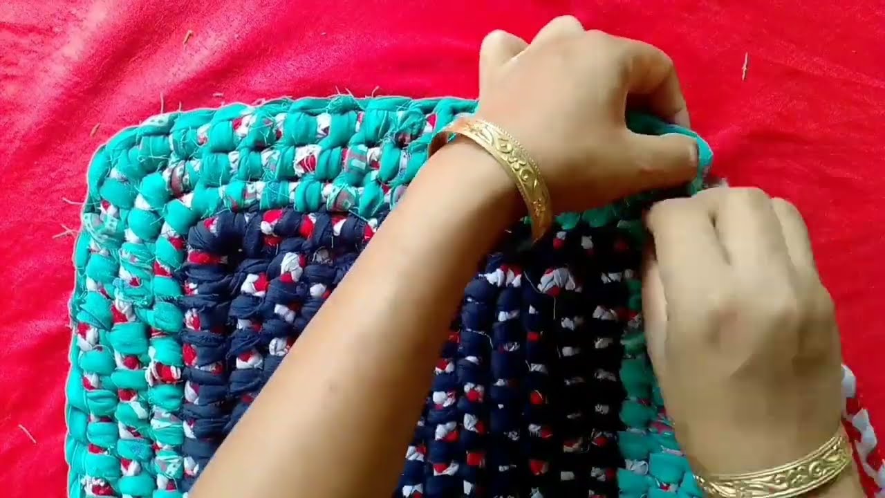 How Make a Doormat with Old clothes and Sack|Handmaking mat|Mat Craft making|Sack and Clothes|