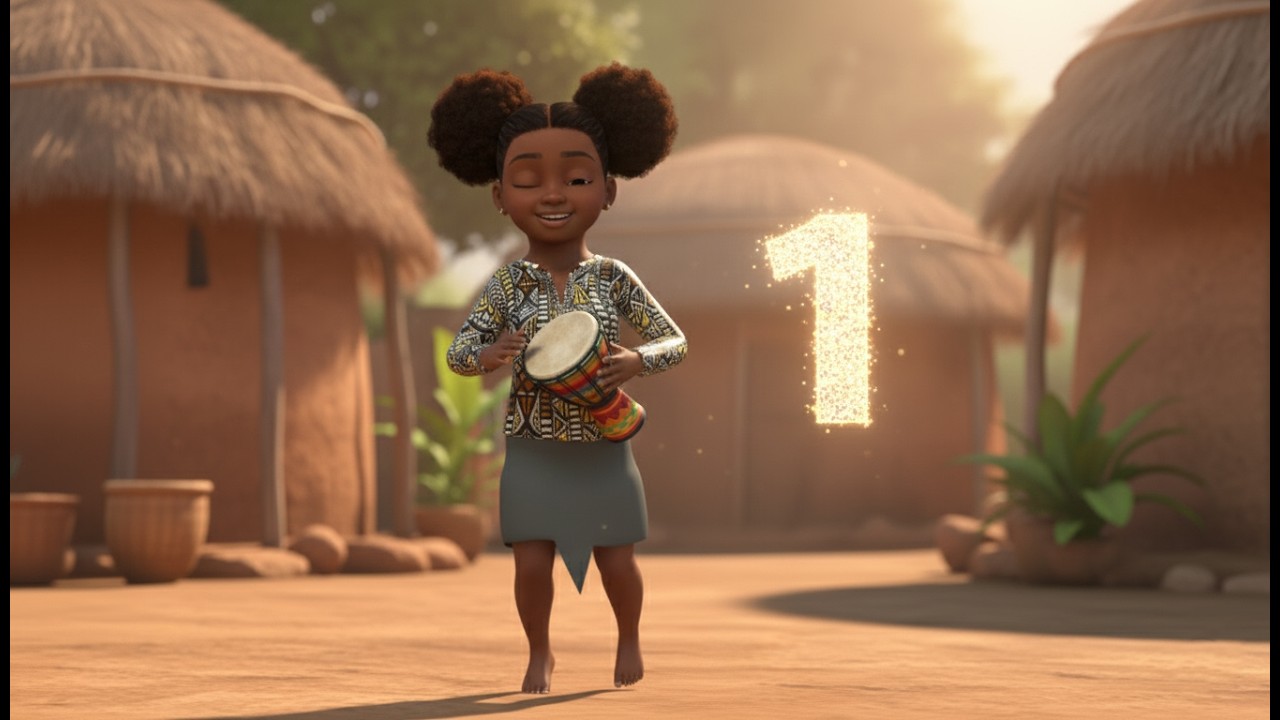joue au tamtam en comptant| B'ANGEL FRANÇAIS | Comptines avec bebe kameni | Bantu Angel Français.