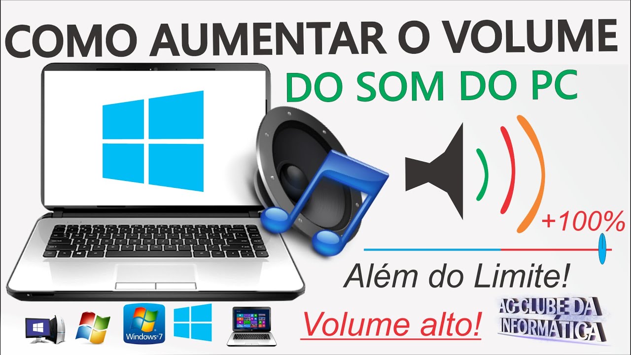 Como Aumentar o volume do som do PC, além do limite, no Windows 7, 8, 8.1 e W10