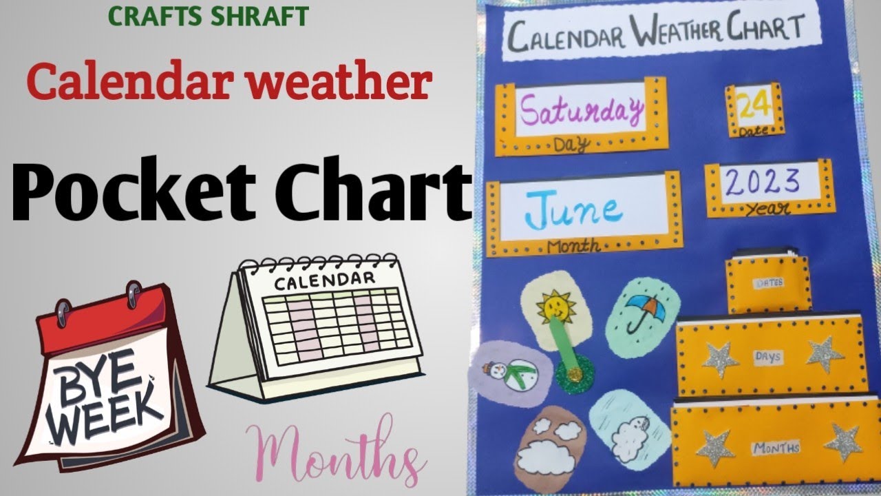 Calender weather pocket chart | How to make paper Calender weather chart | 