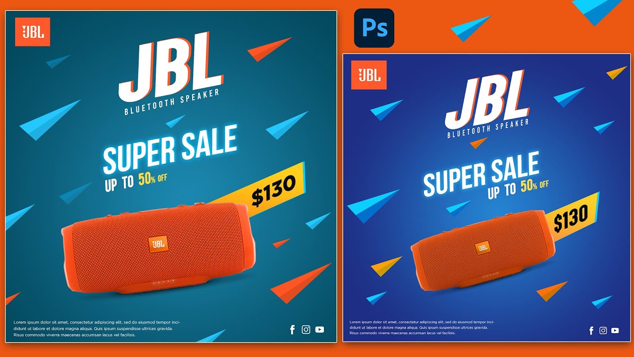 Product Banner or Social Media Post Design in Photoshop cc | Graphic Design Trends 2021