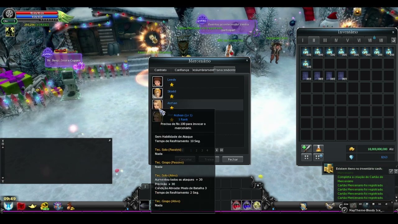 Status Mercenarios no Cabal Glory 