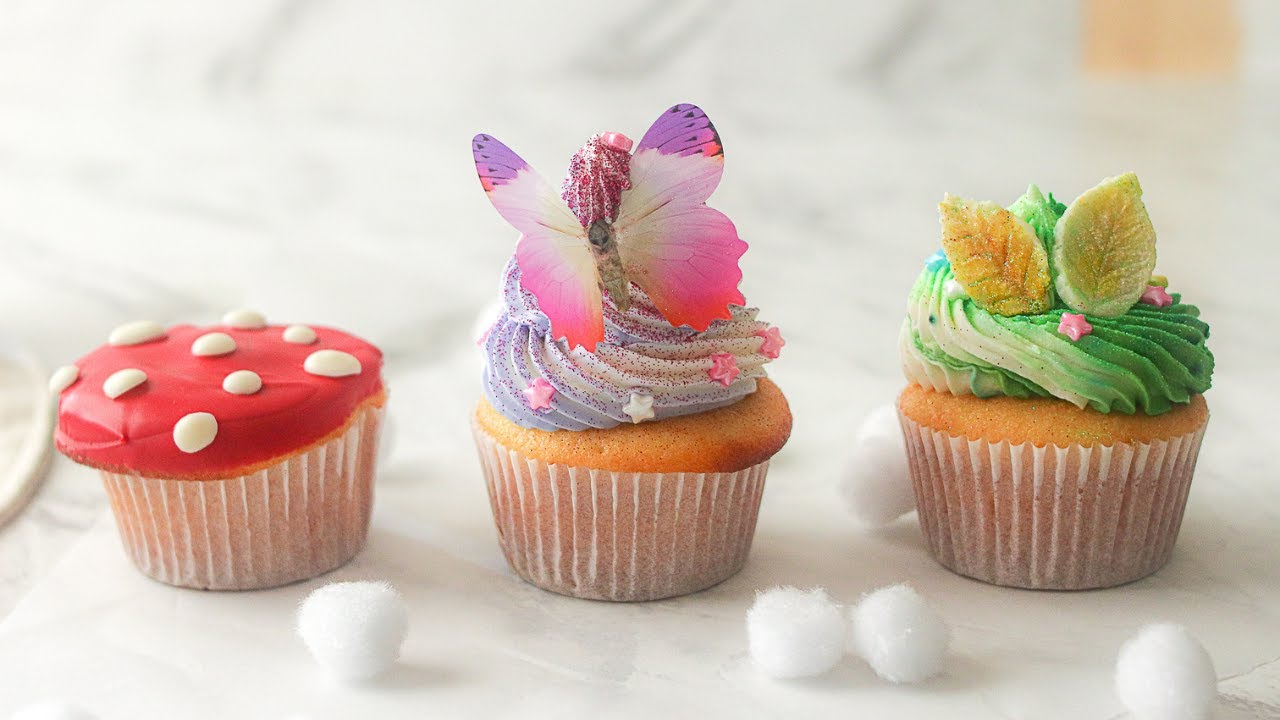 CUPCAKE DE FADA | GANACHE DE CHOCOLATE BRANCO E MASSA AMANTEIGADA | Day Flaubert