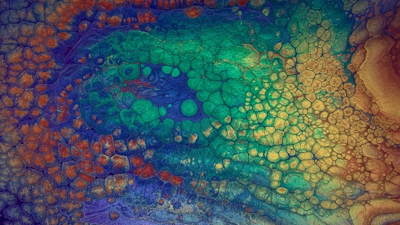 (327) AMAZING Metallic Rainbow Cells - No Silicone Straight Pour - Acrylic Pour Painting - Fluid Art
