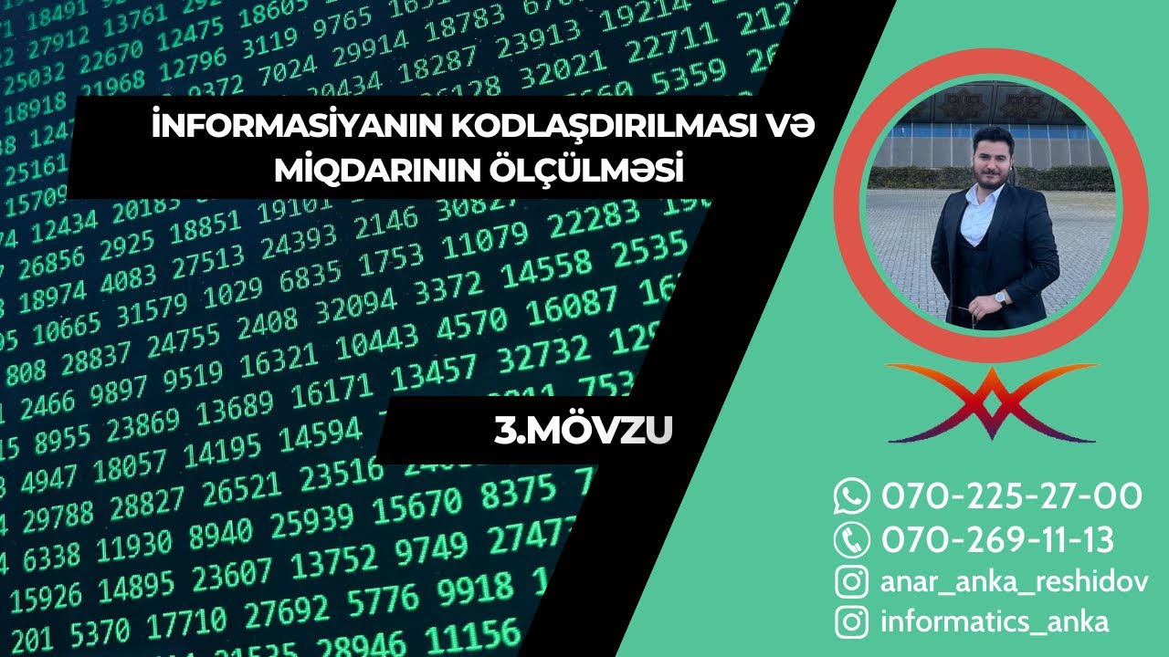 İnformasiyanın kodlaşdırılması və ölçü miqdarı (Ədədi və mətni informasiya)