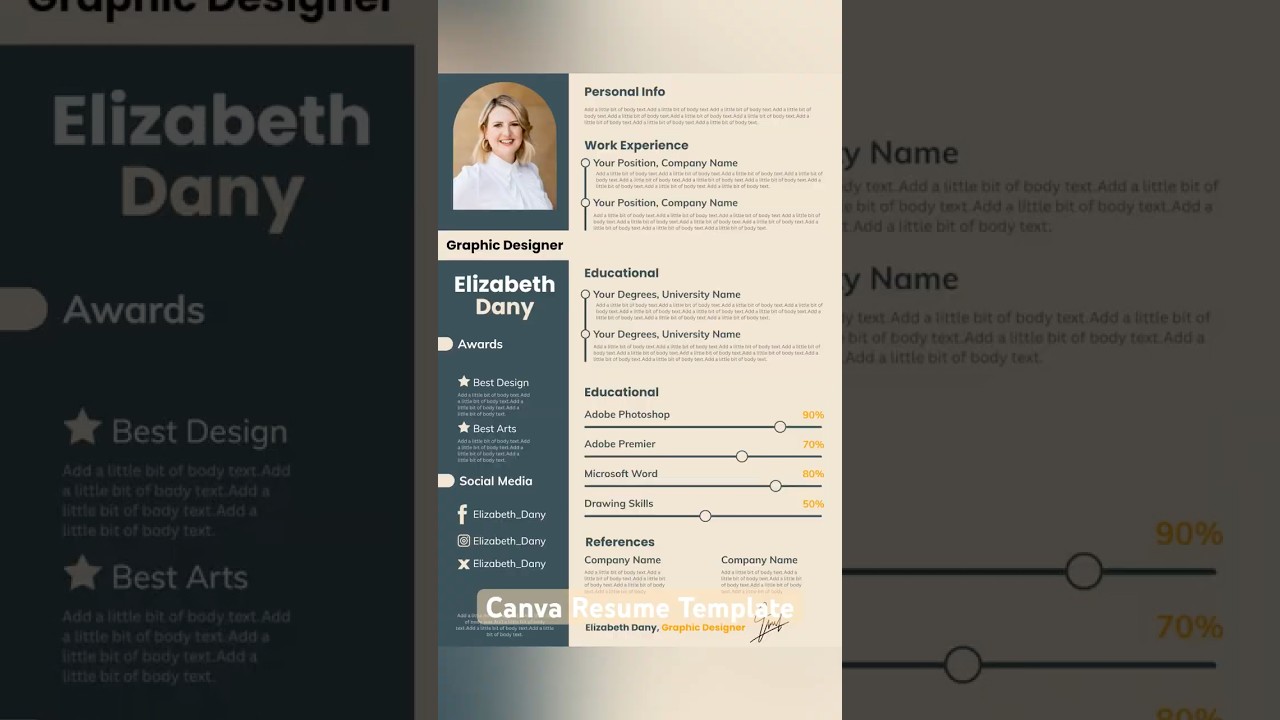 Canva Resume Template #canvatutorial #canvatips #design #resume #resumetemplate #canva