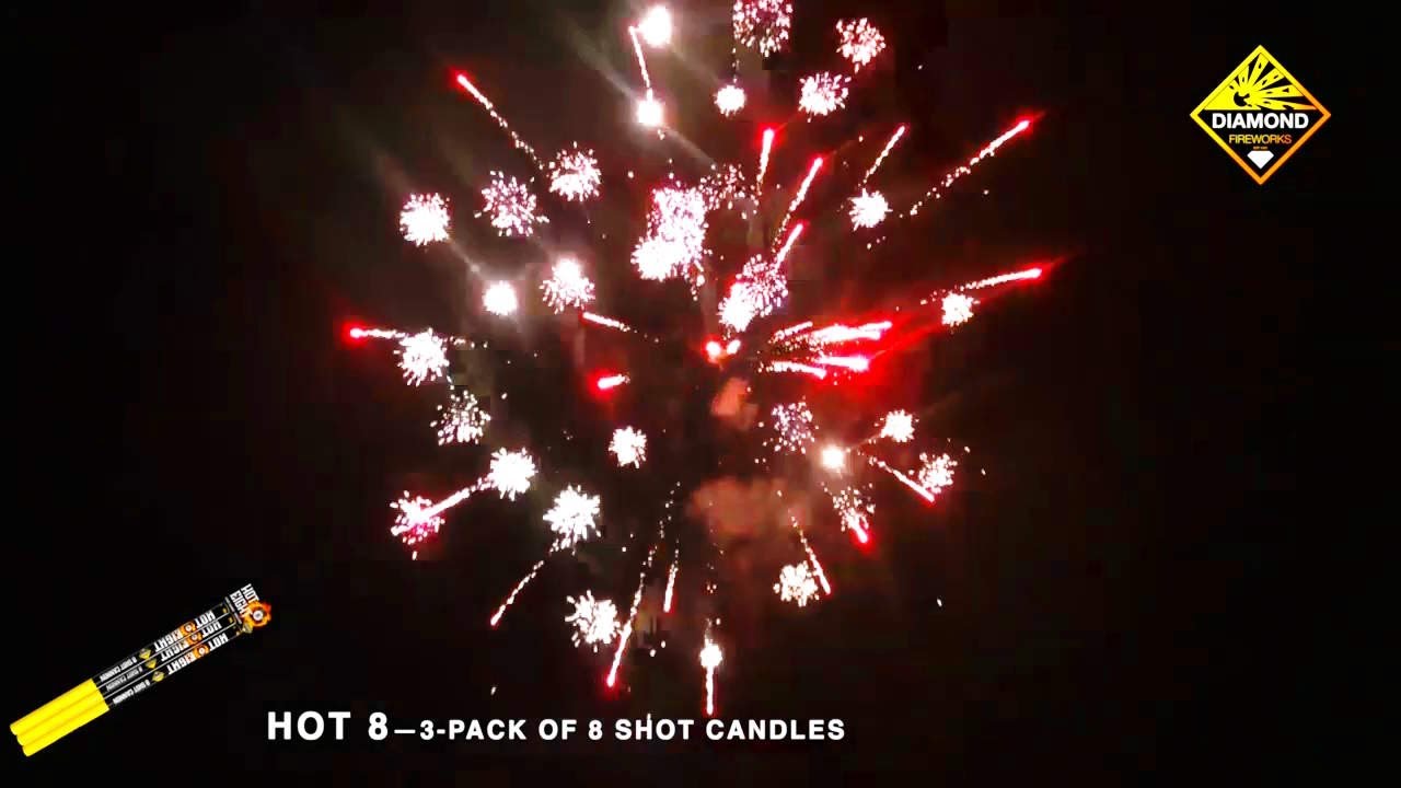 HOT 8 Roman Candles - Diamond Fireworks #fireworks
