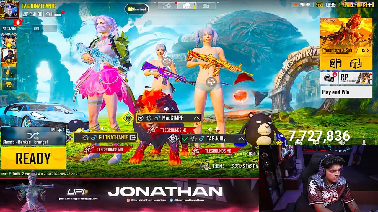 🔥44 Kills Jonathan New Highest Kill Record | BGMI 4.4 Update 😈| #jonathangaming 