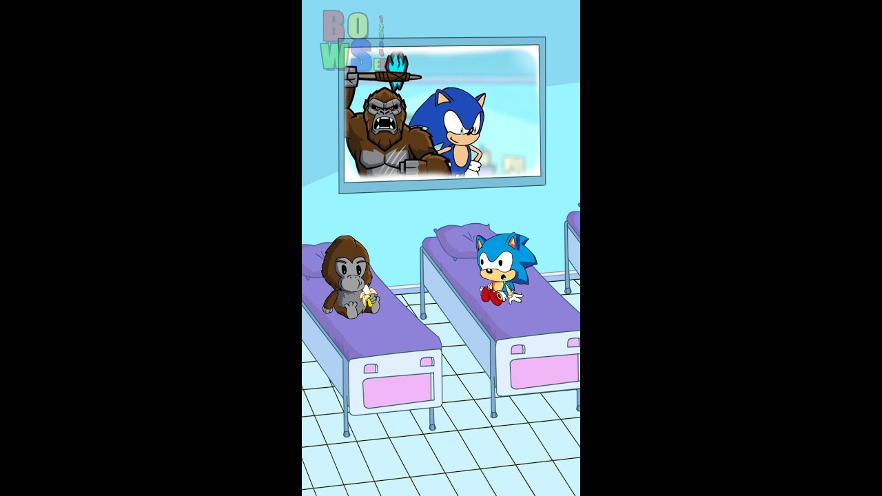 Baby Sonic Vs Baby King Kong Bowser12345 #sonic #kingkong  #kong #shorts