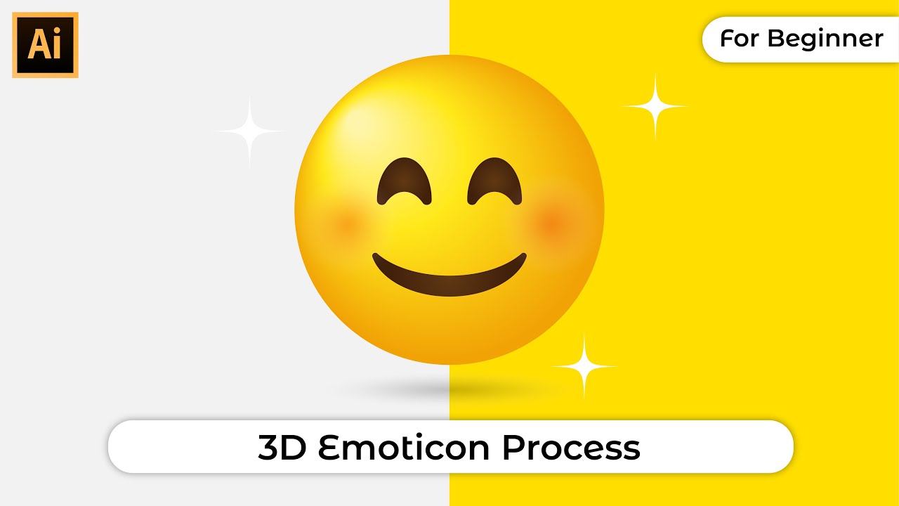 How to Make a Simple 3D Smile Emoticon - Adobe Illustrator Tutorial