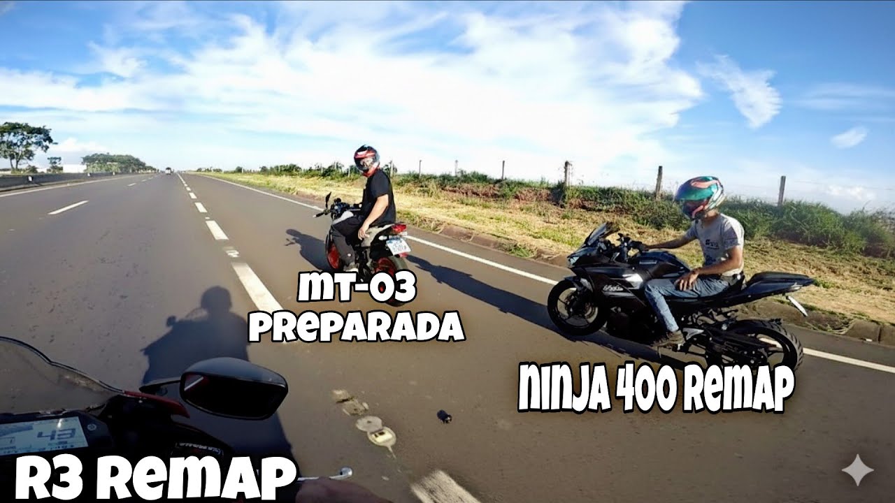 R3 REMAP VS MT-03 PREPARADA VS NINJA 400 REMAP
