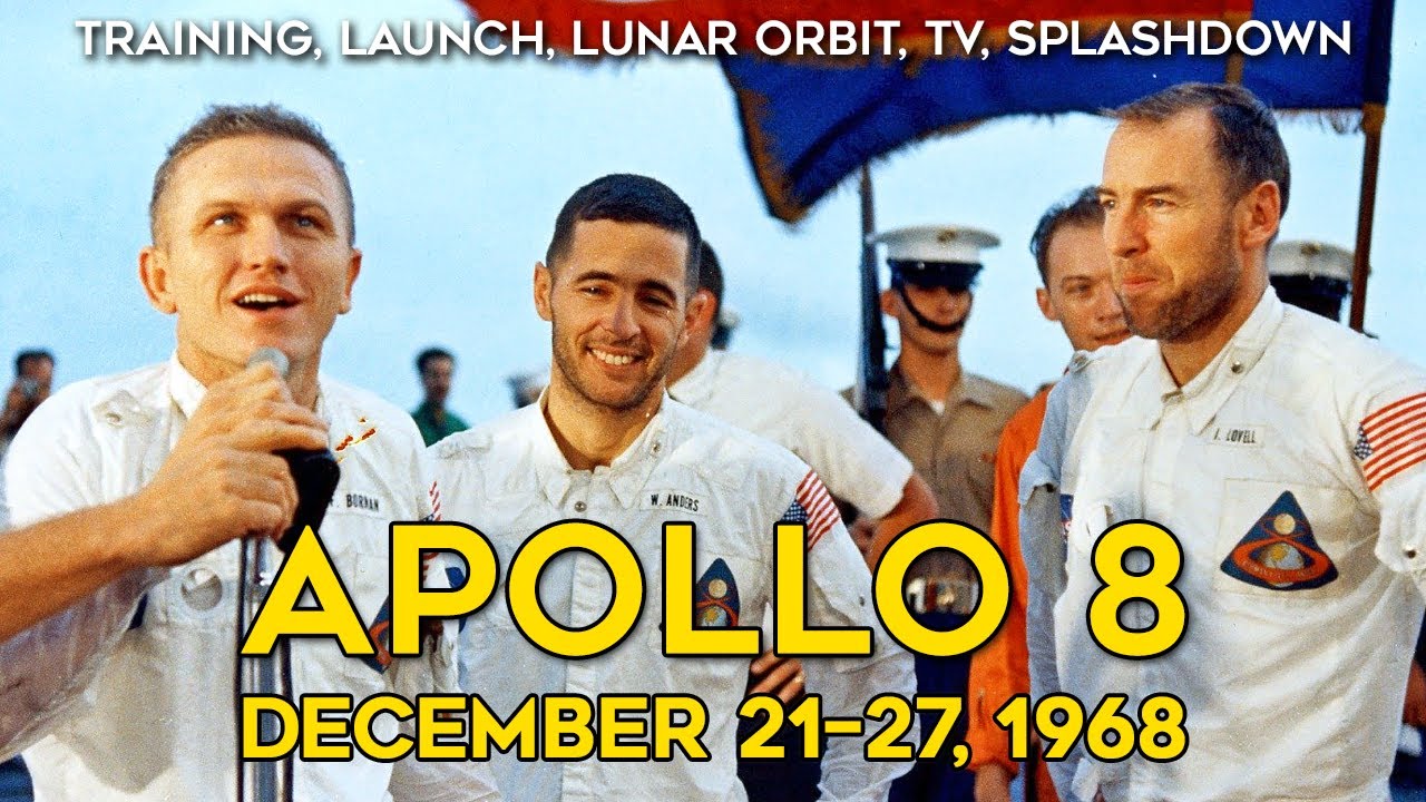 Apollo 8 - Historical Footage, Full Mission, Narration, HD,  Borman, Lovell, Anders, Moon, Saturn V