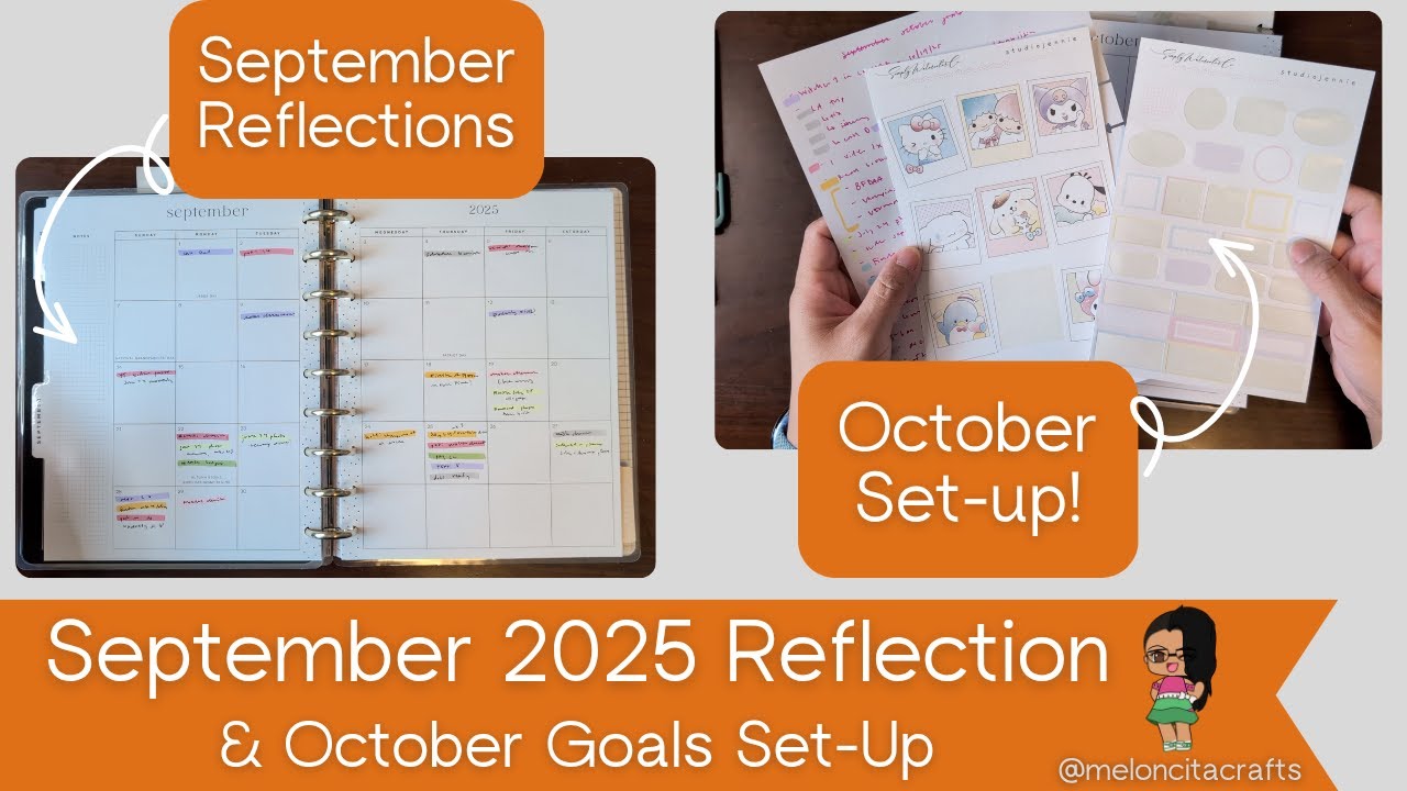 Sept 25 Monthly Reflections & Oct 25 Goals Set-up - Makselife + Happy Planner | MeloncitaCrafts