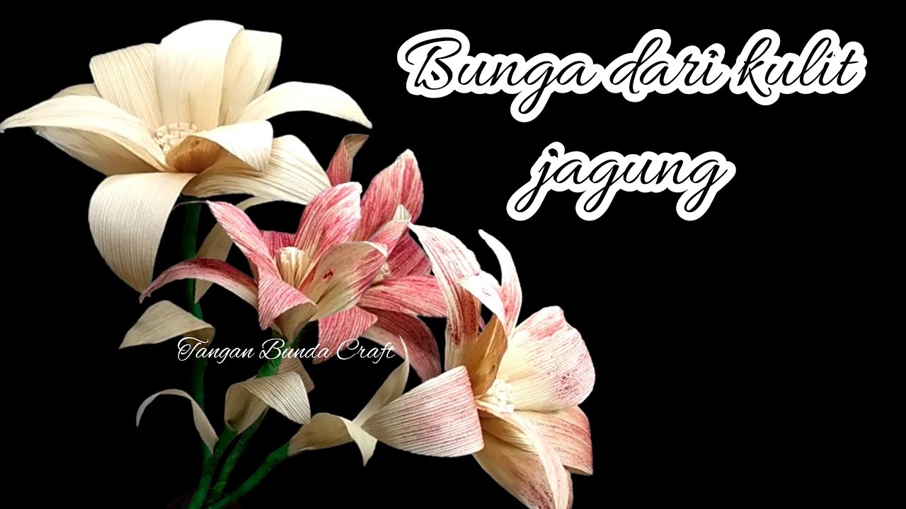 cara membuat bunga dari kulit jagung || bunga amarilis kulit jagung #pkwu #cornhuskflowerdiy