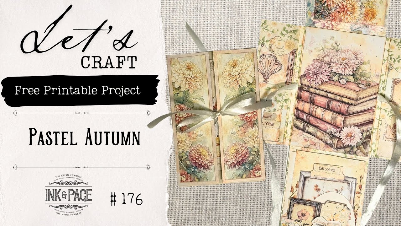 Pastel Autumn Free Ephemera Tutorial 176 | Ink and Page Journals How to Craft a Folio Junk Journal