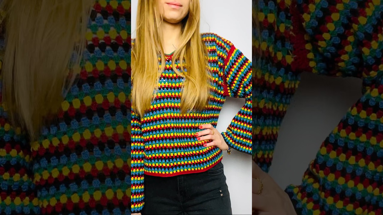 Sweter zrobiony na szydełku 