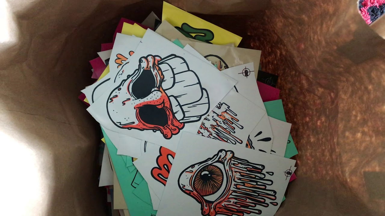 Screen Printing Stickers with RX Skulls