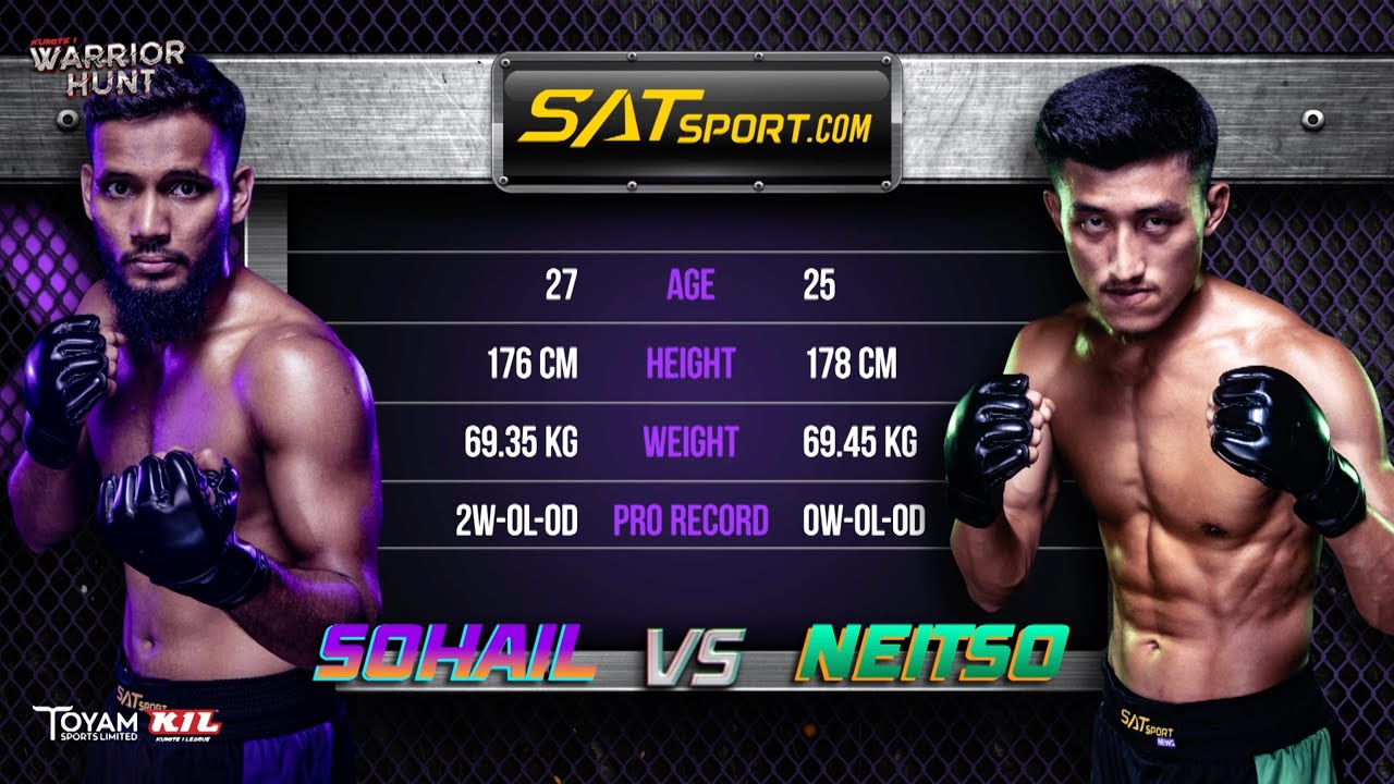 KUMITE 1 WARRIOR HUNT FIGHT 01-  SOHAIL KHAN  vs NEITSO ANGAMI (Full Fight)