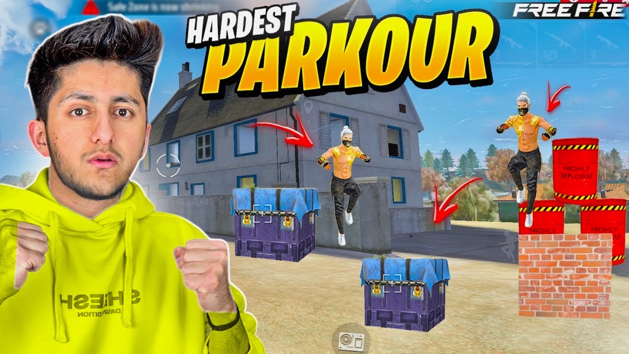 HARDEST PARKOUR CHALLENGE IN FREE FIRE FUNNY CRAFTLAND CUSTOM 😂 - GARENA FREE FIRE