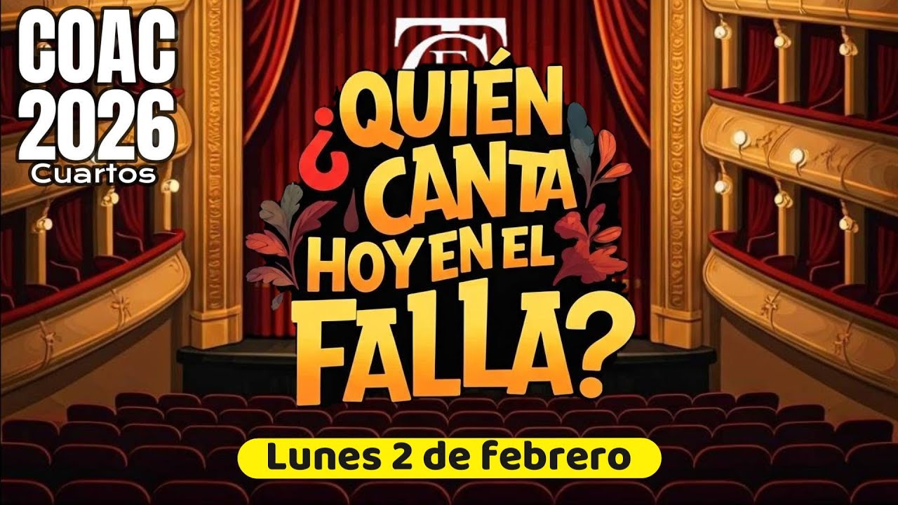 ¿Quién canta hoy en el Falla? Lunes 2 de febrero. COAC 2026 Cuartos 4 Carnaval de Cádiz 2026