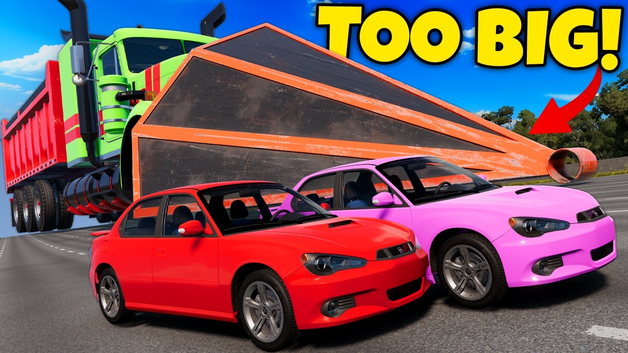 Racing GIANT Cars Literally BROKE BeamNG Drive...