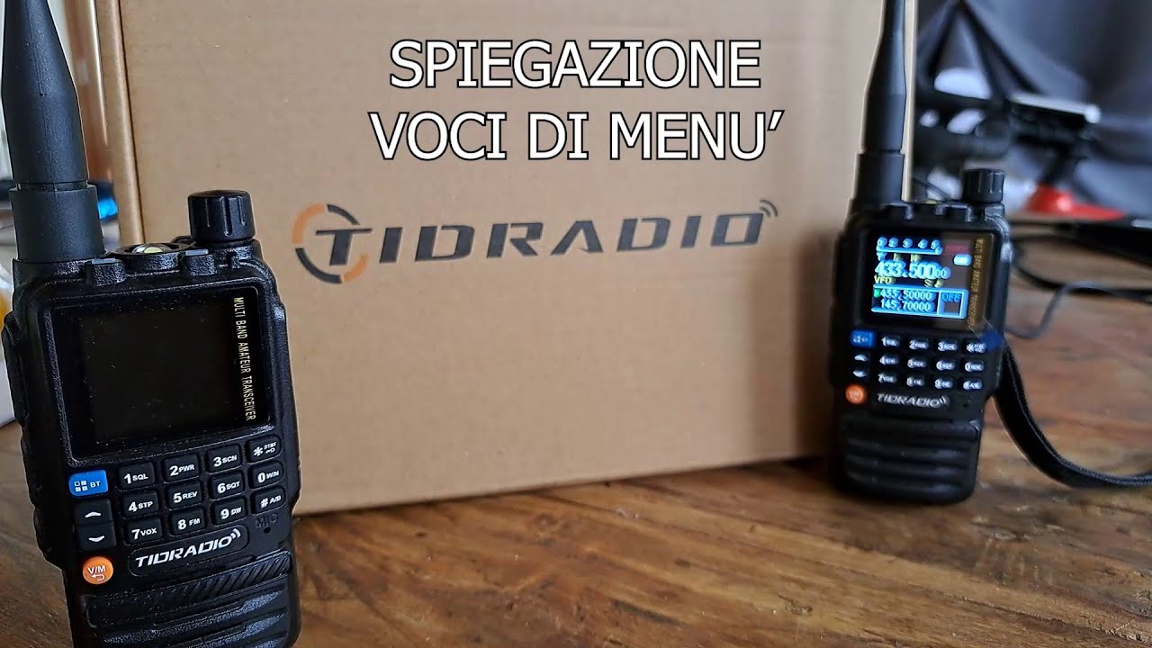 Tidradio H3 spiegazione di tutte le voci del men&ugrave;, funzioni e icone sul display della radio