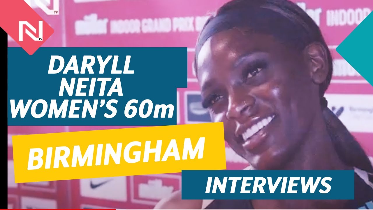 Daryll Neita after running a 60m personal best - World Indoor Tour Gold Birmingham