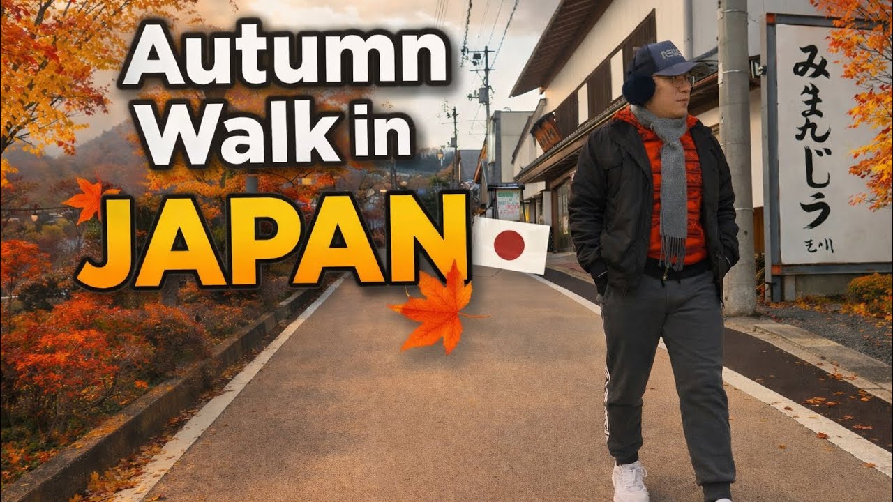 Autumn Walk in Japan 🍁 | Quiet Streets of Dake Onsen & Kagami ga ike Park (Fukushima)