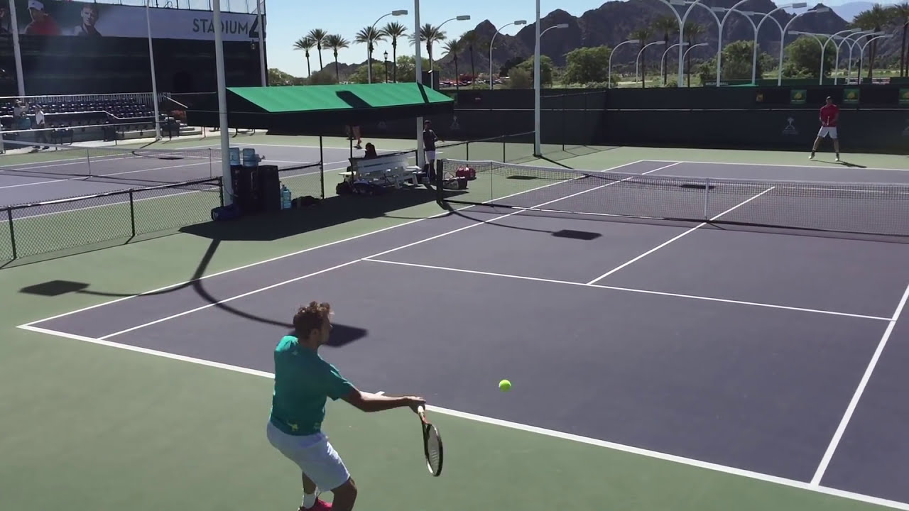 Stan Wawrinka & Kevin Anderson | Indian Wells Practice 3/6/17 (60 fps)