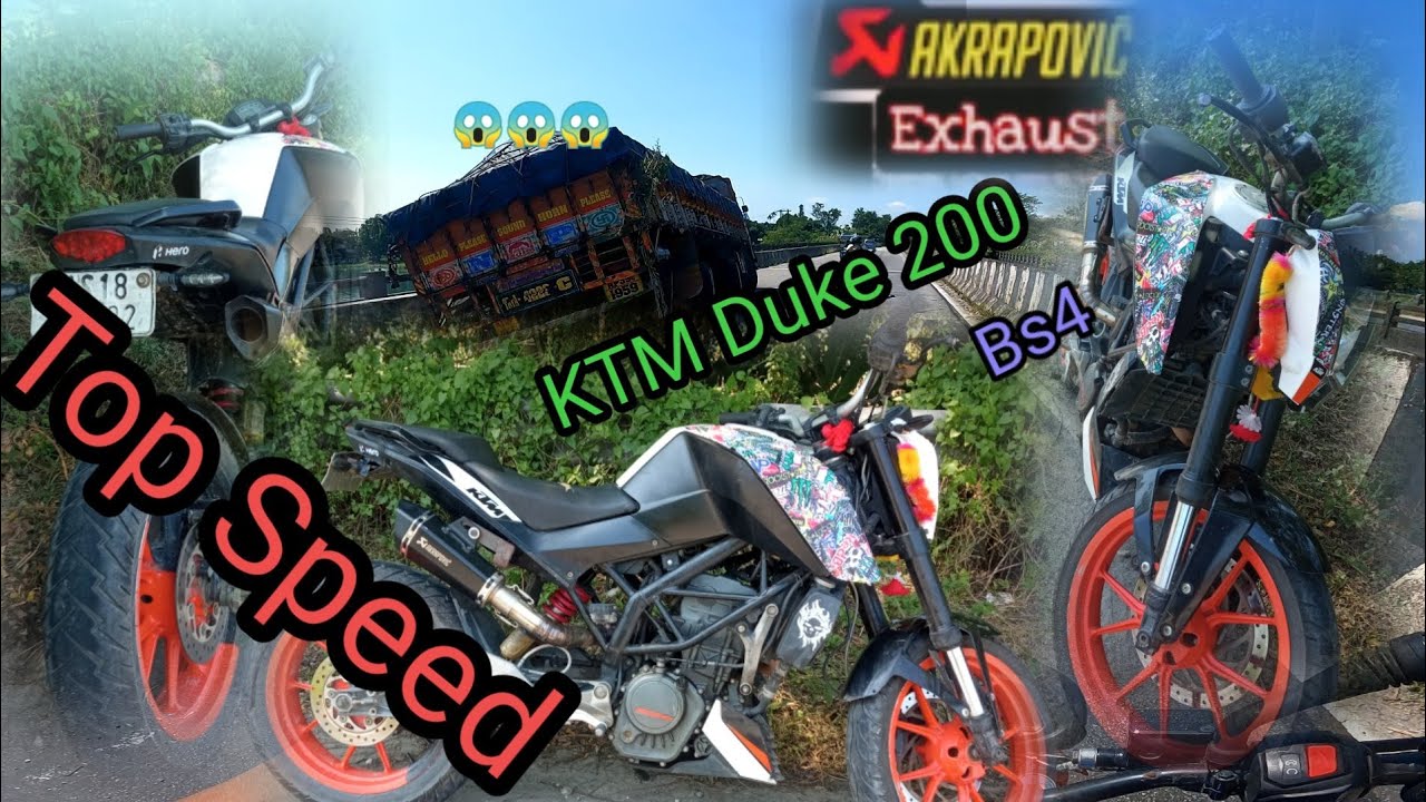 Top Speed !! KTM duke 200 Bs4 !! Akrapovic Exhaust💥🔊 !!  BodoMotovlog !!              @G.M vlog