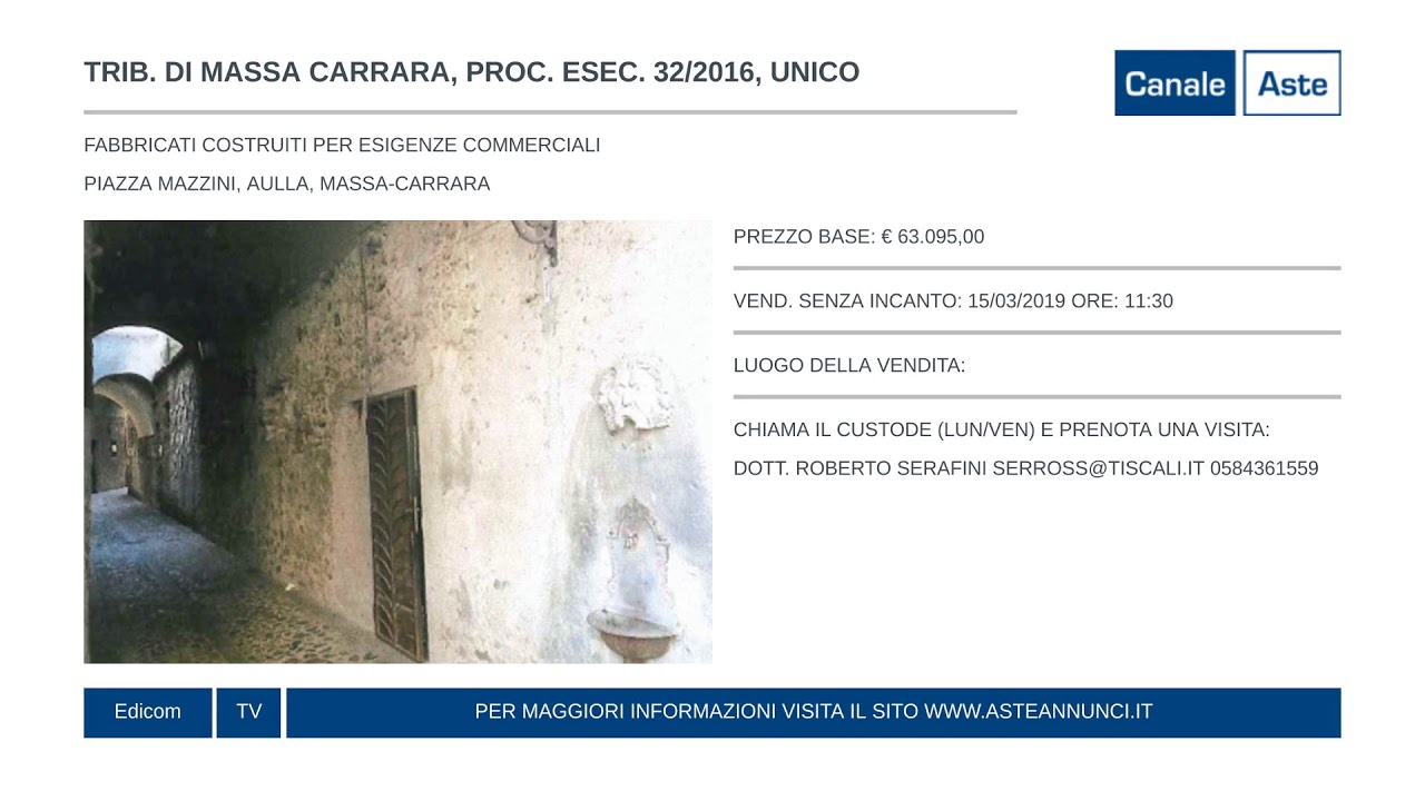 Aste Giudiziarie del Tribunale di Massa Carrara // Aste Annunci // Puntata 185