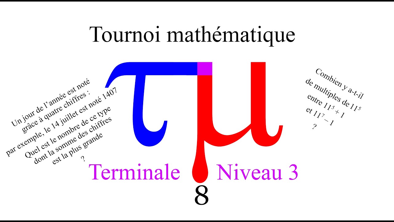 038 : Tournoi mathématique - Terminale - Niveau 3 - Vidéo 8