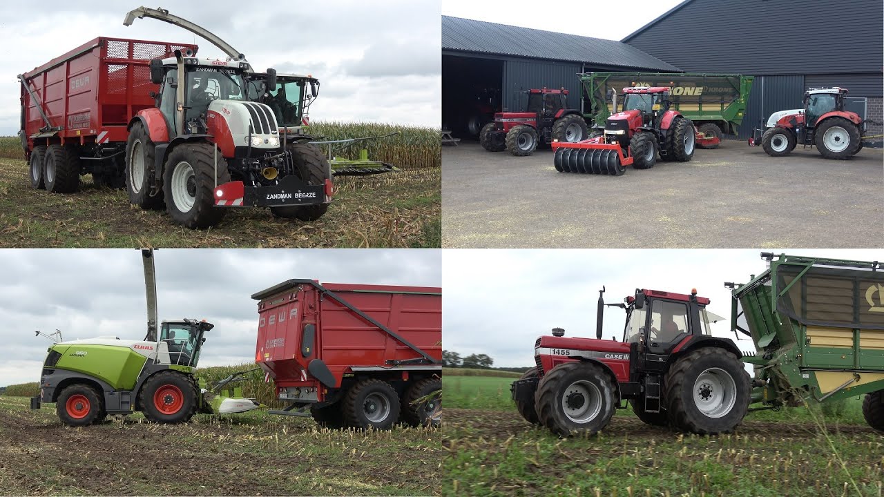 Mais hakselen en inkuilen door Zandman met demo Claas Jaguar 950 + Steyr en Case IH trekkers (2020)