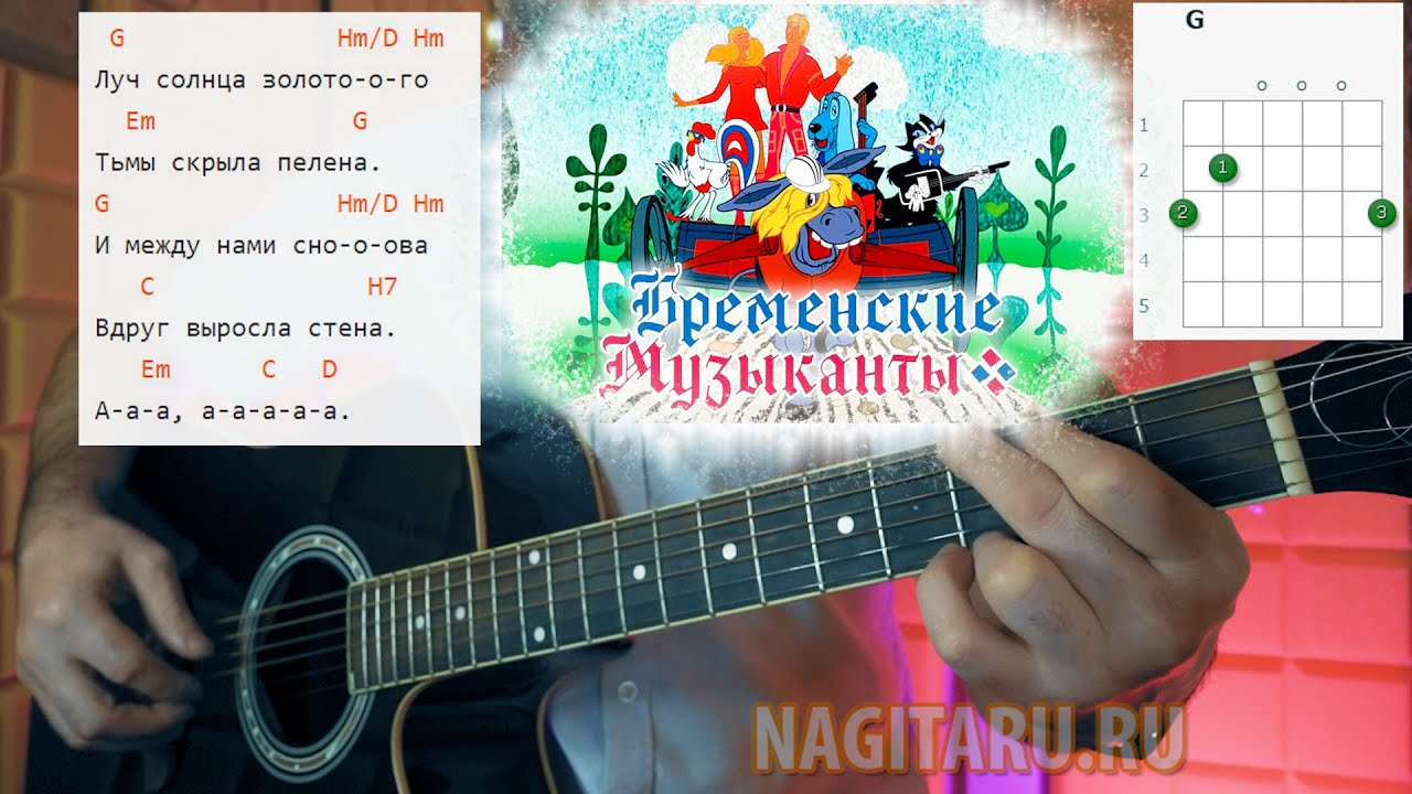 ЛУЧ СОЛНЦА ЗОЛОТОГО. На аккордах БЕЗ БАРРЭ. Разбор, на гитаре