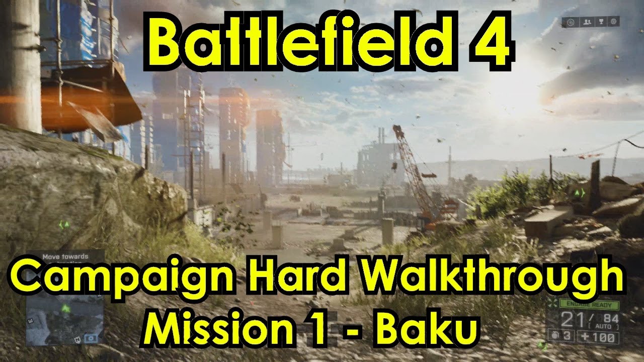 Battlefield 4 XBOX ONE Campaign Hard - Mission 1 Baku Walkthrough (1080p HD)