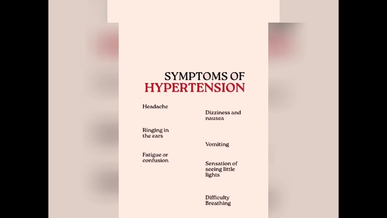 Symptons and causes of hypertension..