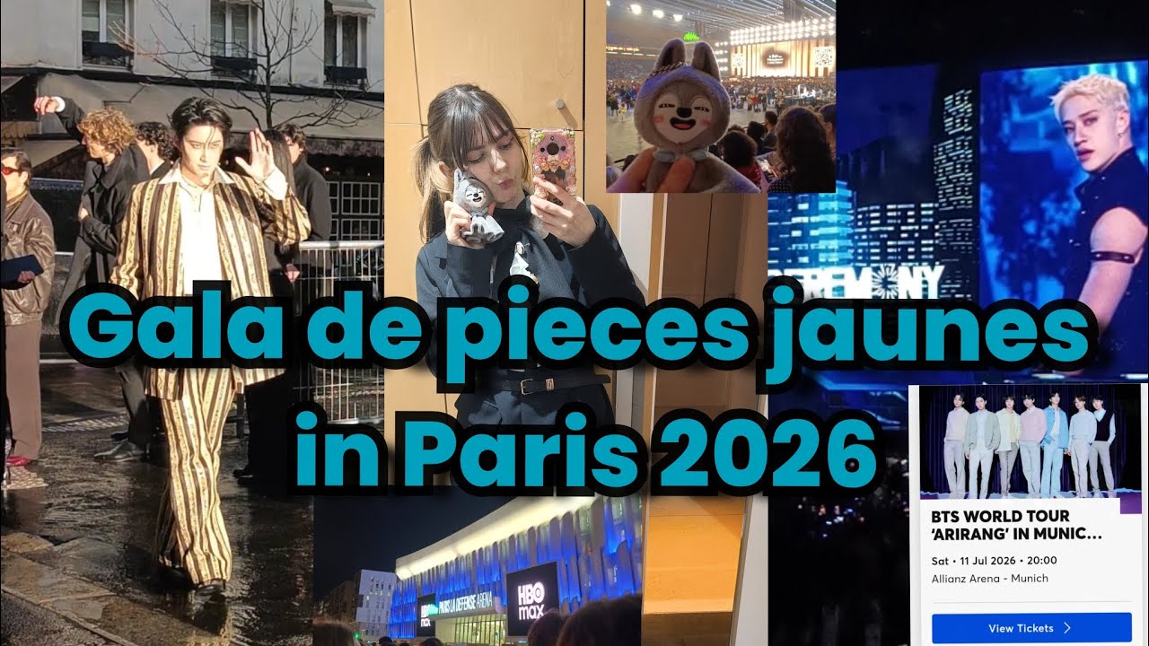 Gala de pieces jaunes in Paris 2026 Vlog | Amiri Fashion Show | BTS Ticketwar | Stray Kids&G-Dragon