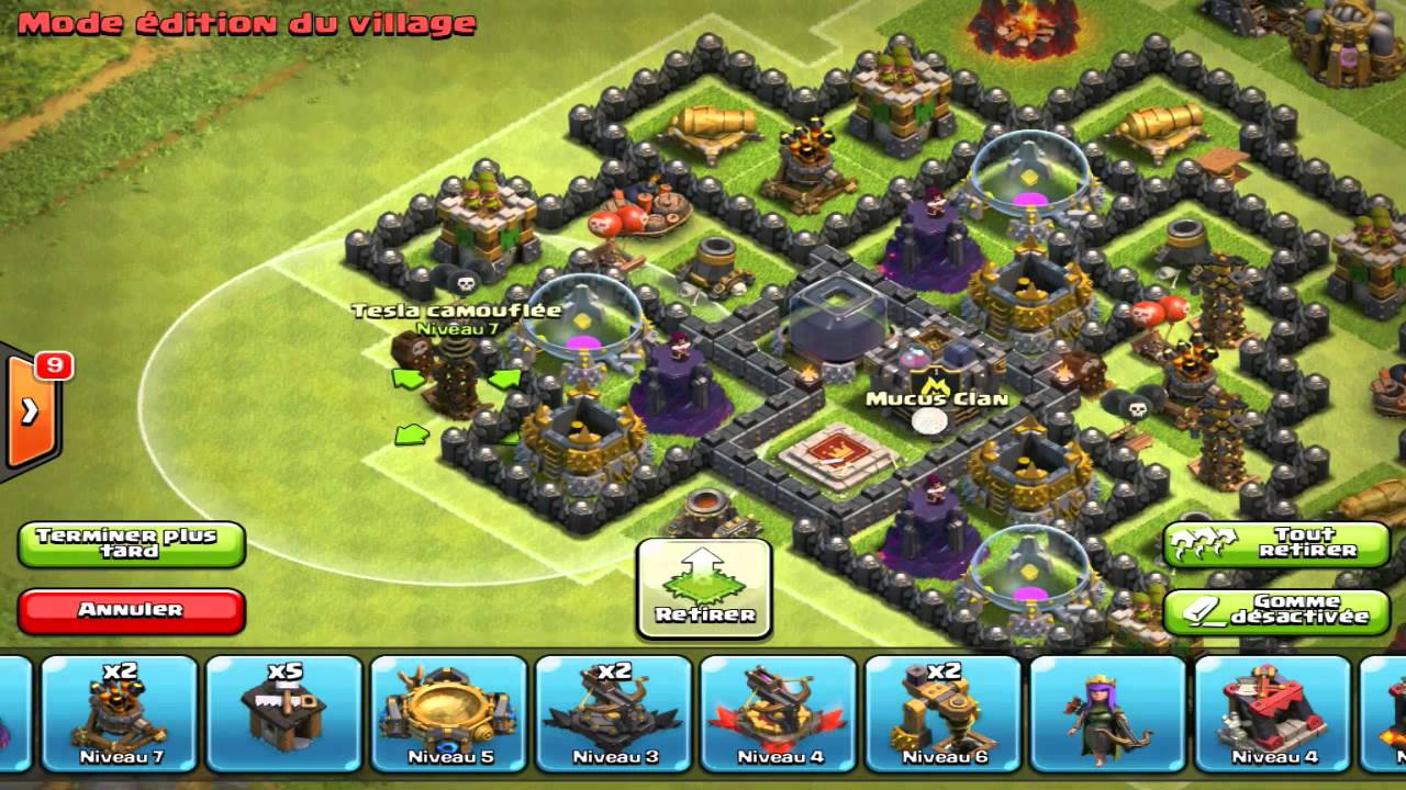 Clash of Clans - Village HDV 8 Ressources! 2 foreuses / 4 mortiers (Farming)