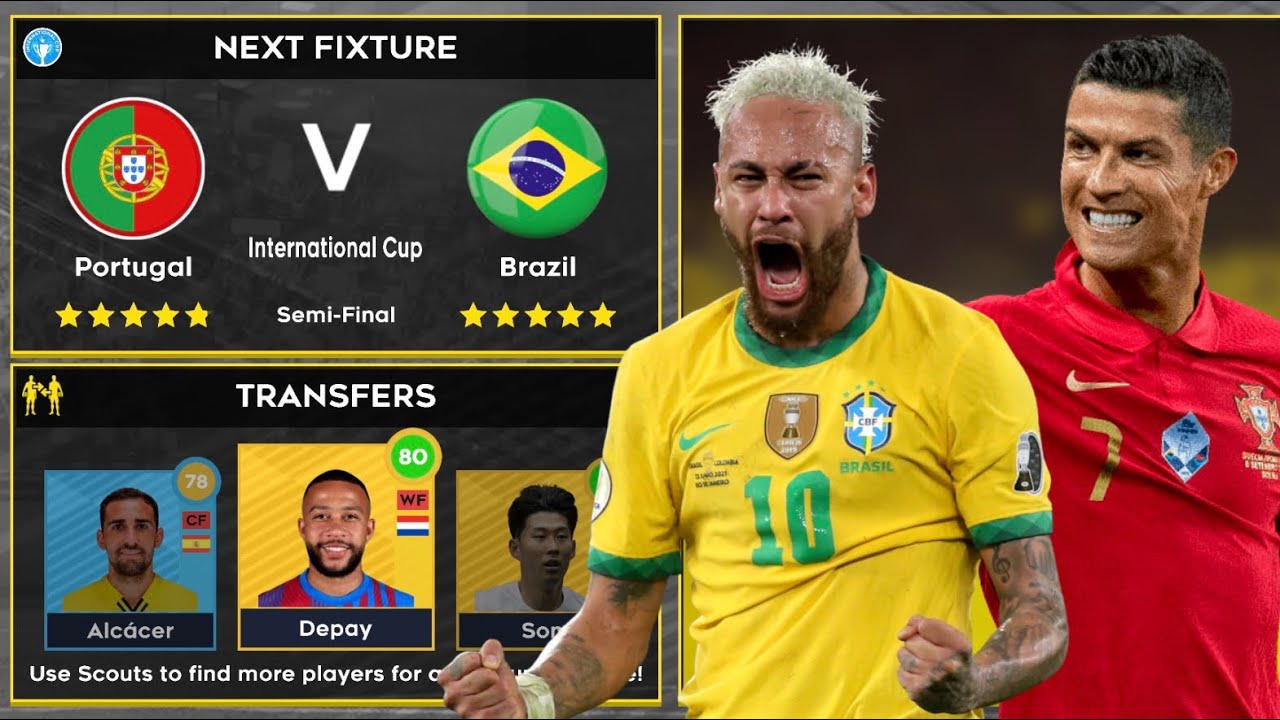 DLS 22 | Portugal 🇵🇹 vs 🇧🇷 Brazil | International Cup | Dream League Soccer 2022 Gameplay