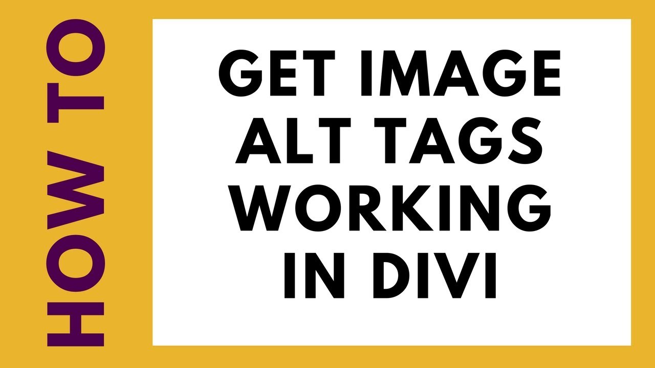 How to get image alt tags working on a Divi website