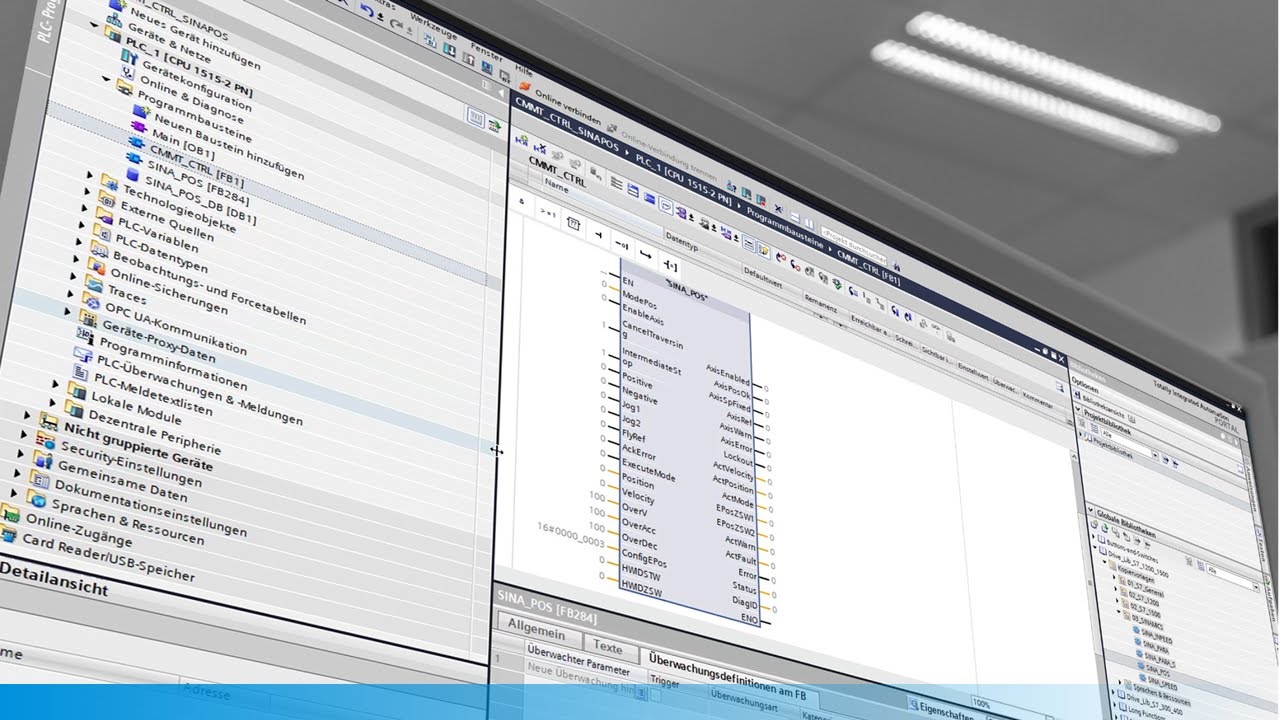 CMMT-AS with PROFINET and Siemens S7-1500: Setting up SINA_POS block in Siemens TIA portal