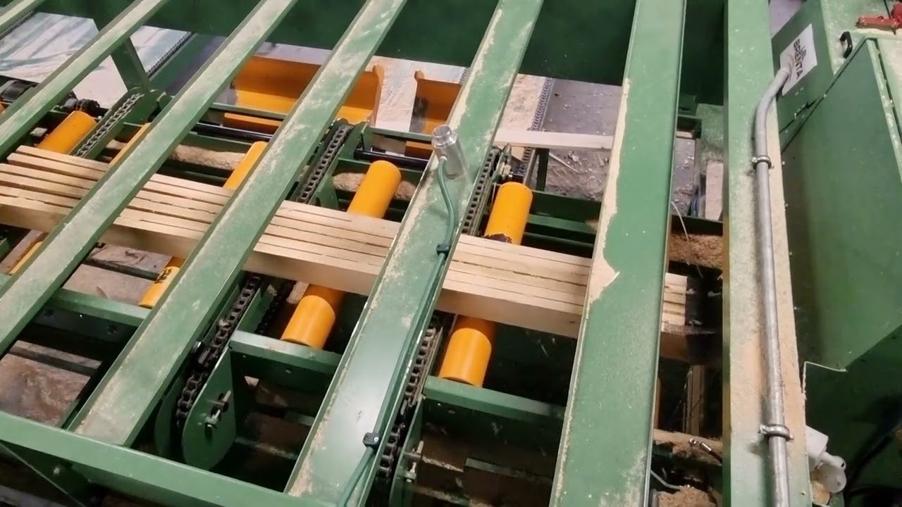 Déligneuse Bois Feuillus alimentées par 2 Scies à grumes inclinées