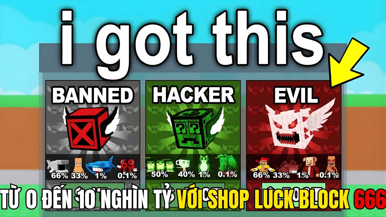 Từ 0 Đến 10 Nghìn Tỷ Với Shop Lucky Block Brainrot Bị Cấm Trong Roblox Steal A Brainrot...SigmaMeo