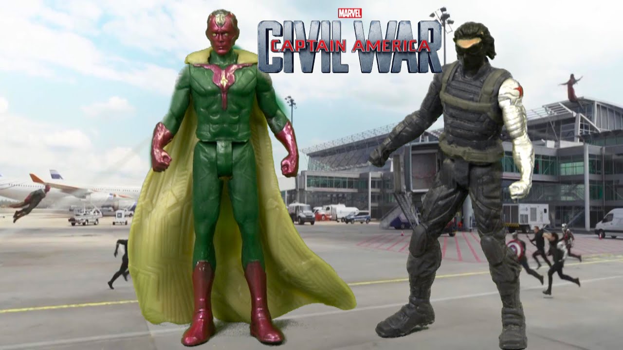 Marvel Captain America Civil War Miniverse Marvel's Vision vs. Winter Soldier from Hasbro