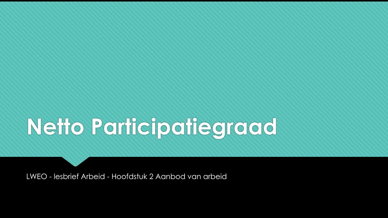 Les .7 - Netto Participatiegraad - lesbrief Arbeid - LWEO - VWO 5 - economie