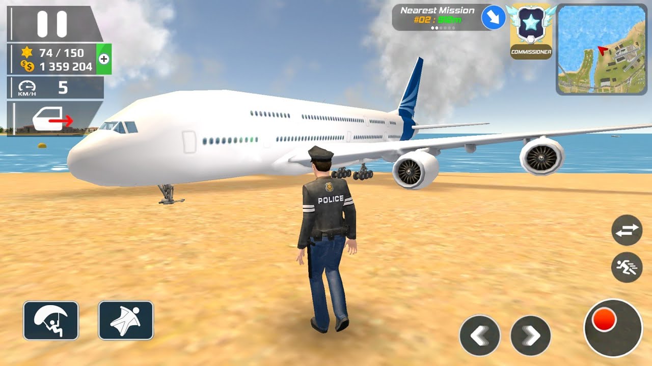 Flying Airbus A380 Huge Airplane Police Officer as Pilot King B200 Helicopter SIM - Android Gameplay
